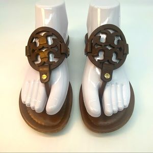 Tory Burch Miller Leather Sandals Brown Women’s Size 7.5